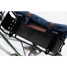 Load image into Gallery viewer, Bailey Co Richmond Convertible Pannier Backpack in Black mounted on bicycle Slide Rack