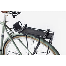 Load image into Gallery viewer, Bailey Co Richmond Convertible Pannier Backpack Black Slide-Rack on bicycle