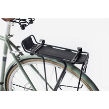 Load image into Gallery viewer, Bailey Co Richmond Convertible Pannier Backpack Black Slide-Rack on bicycle 
