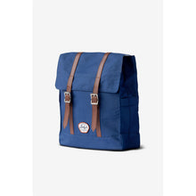 Load image into Gallery viewer, Bailey Co Richmond Convertible Pannier Backpack for Bicycle in Navy side view
